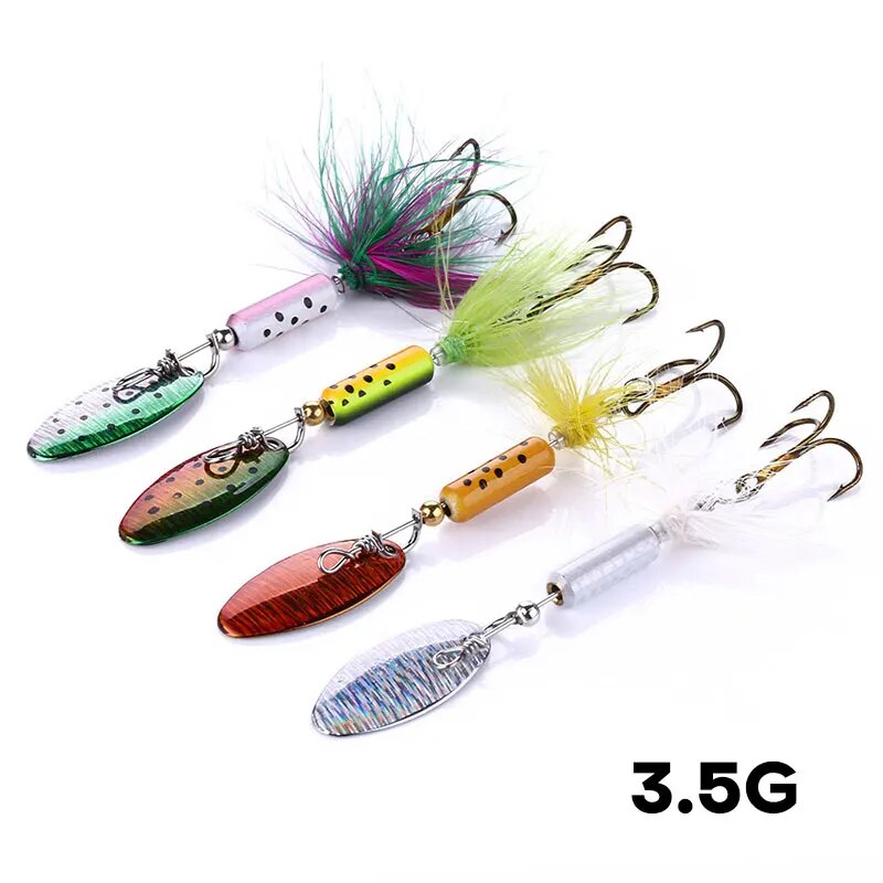 Ice Fishing Tip Up - 금속 VIB 미끼 1PCS 3.5g 깃털