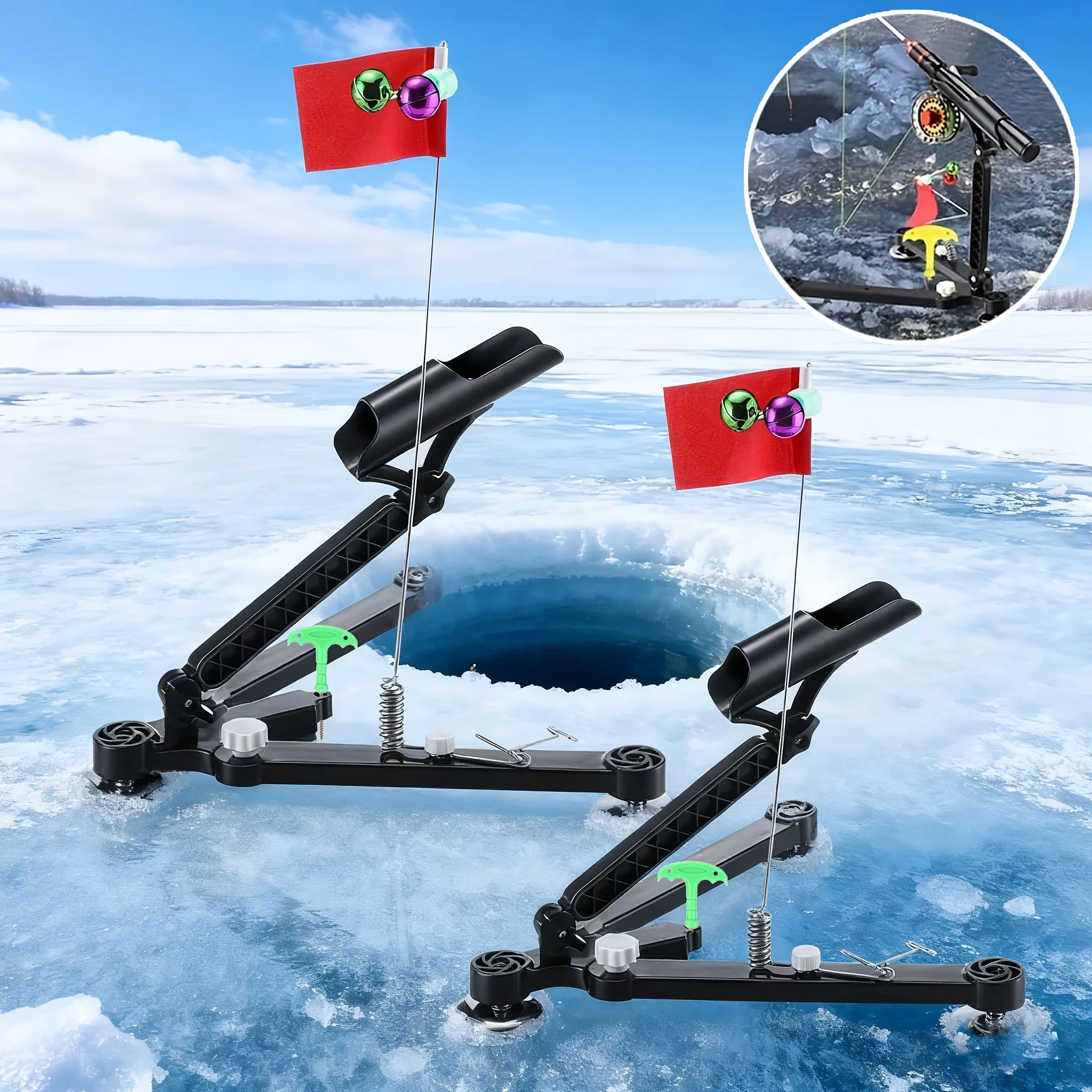 Ice Fishing Tip Up - 얼음 낚싯대 거치대 1세트 - 낚싯대용