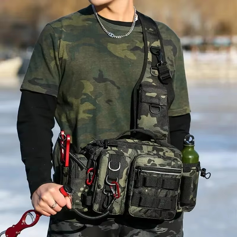 Fishing Equipment Bag - 야외 전술 캠핑 등산 허리 슬링백