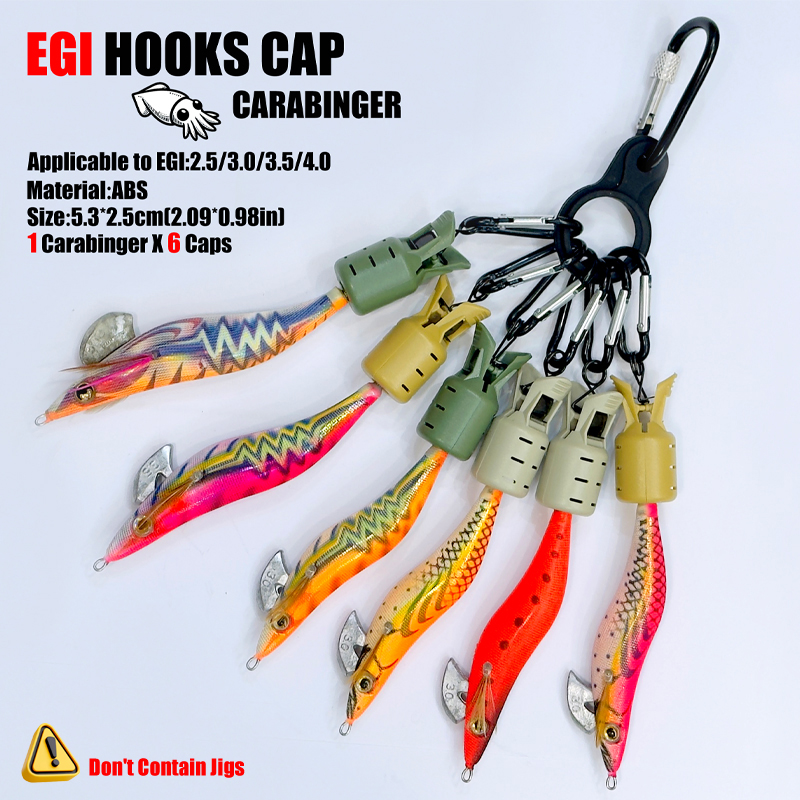 오징어 지그 후크 캡 및 카라비너 ​​낚시 액세서리 미 - Fishing Equipment Carp 리뷰 및 가격