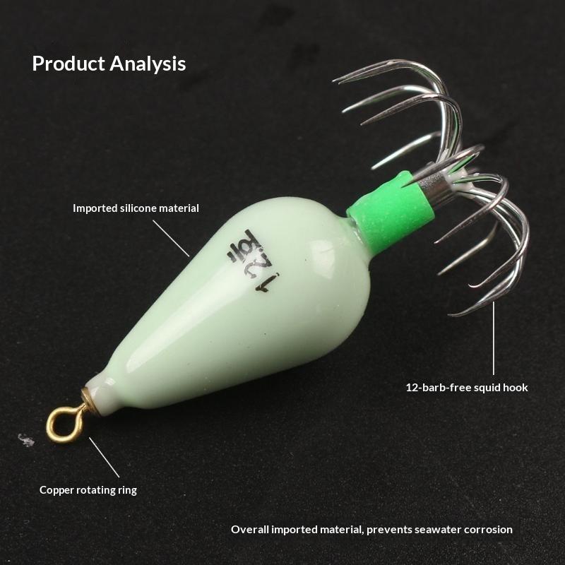 어둠 속에서 빛나는 문어, 오징어 모양의 낚시용 미끼  - Fishing Equipment Cheap 리뷰 및 가격
